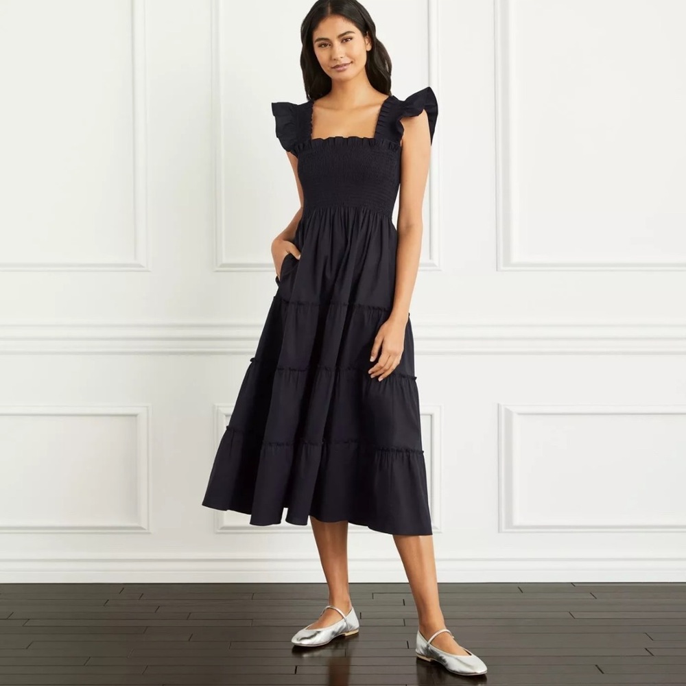 Hill House Home Ellie Nap Dress - Black Dot (Size L)